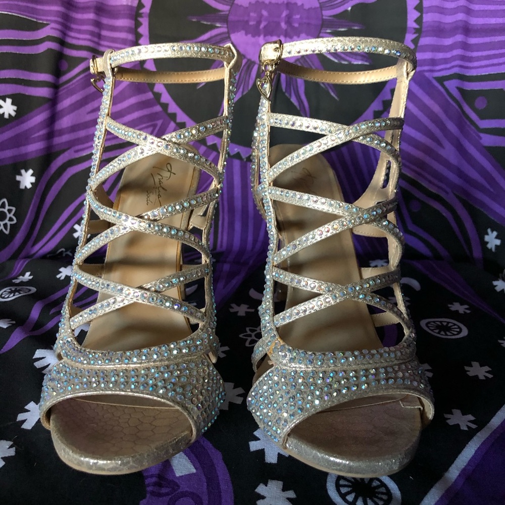 Strapped high heels